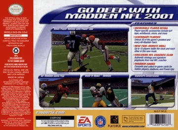 Madden NFL 2001 (USA) box cover back